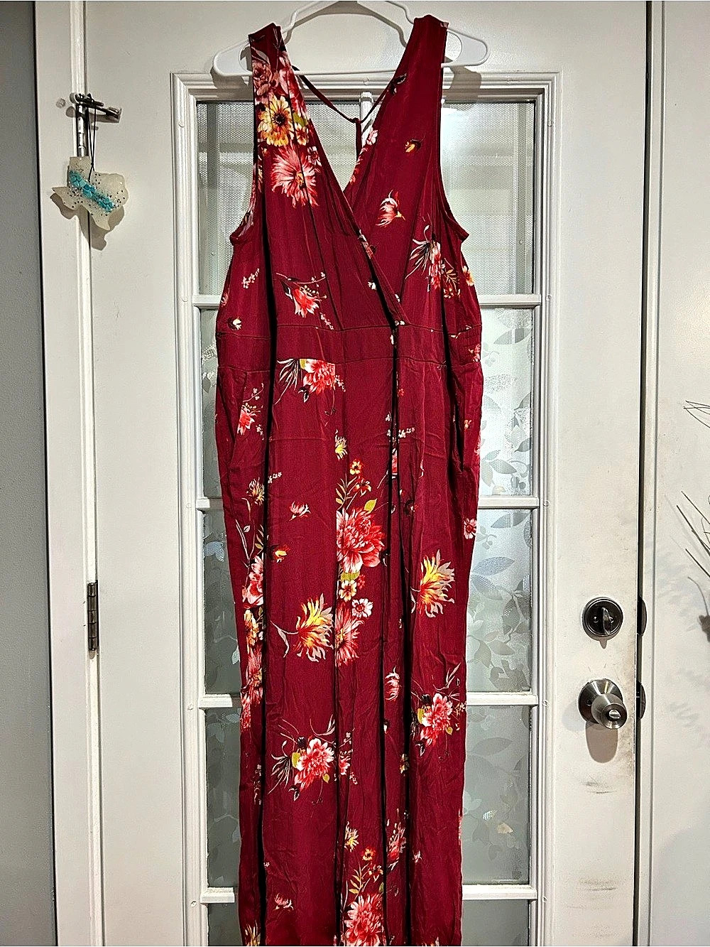 TORRID Floral Wide Leg Jumpsuit in Red Size 3 Like New